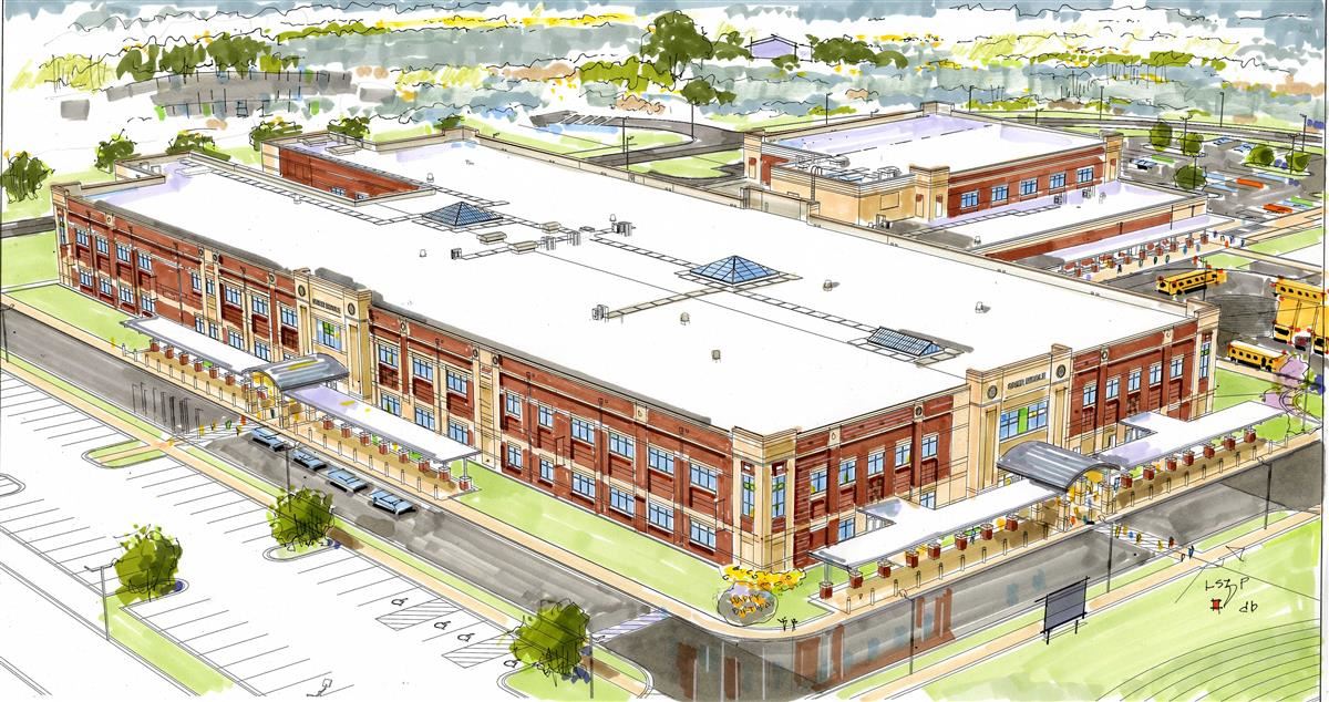 A concept drawing of the new Grier Middle School.